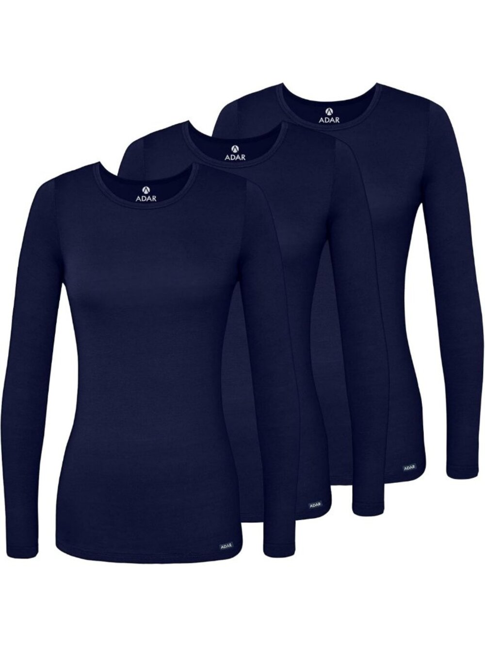 Comfortable Long Sleeve Underscrub Tees for Women - 3 Pack, Perfect for Layering